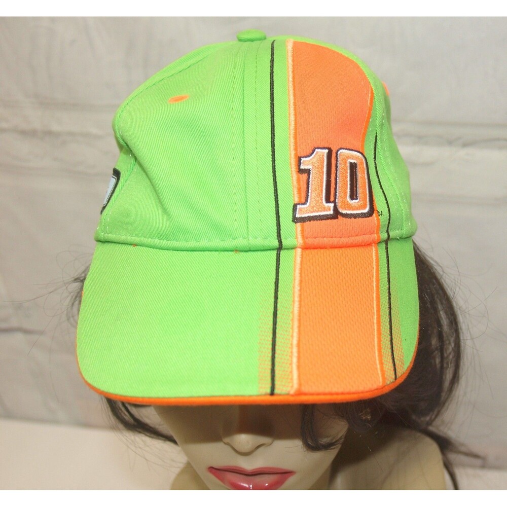Danica Patrick Hat Youth #10 Green/Orange Stewart-Hass NASCAR Cap Strap Back NEW